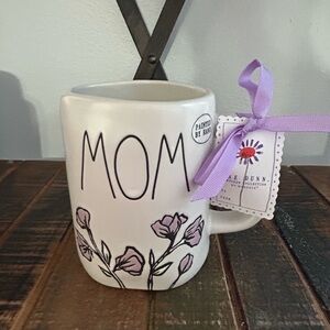 Rae Dunn Purple Floral MOM Mug Mother’s Day 2026 Hand Painted Flowers NEW